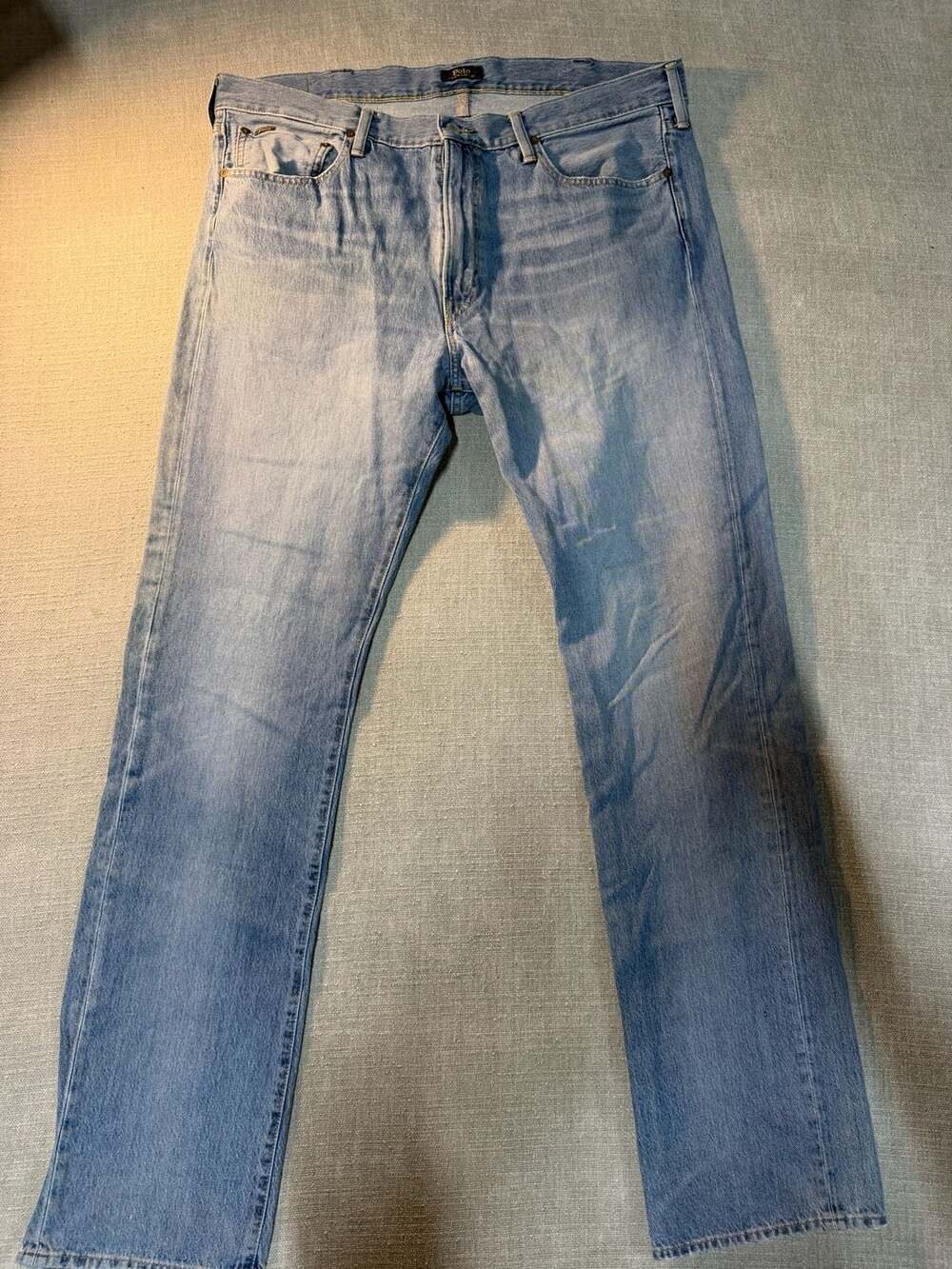 Polo Ralph Lauren Denim Jeans Size 38Tx36 Light Wash Straight Leg